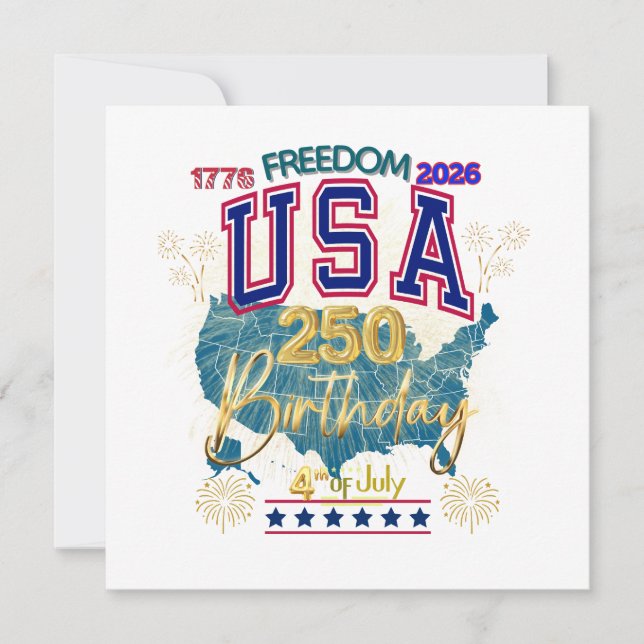 INVITACIÓN EE. UU. 250 AÑOS DE LIBERTAD (Anverso)