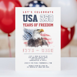 Invitación EE. UU. 4 de julio Fiesta del 250 aniversario de A