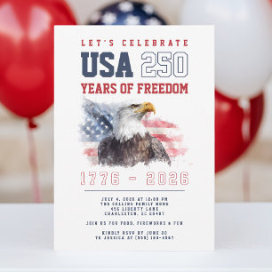 Invitación EE. UU. 4 de julio Fiesta del 250 aniversario de A