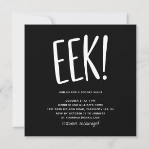 Invitación ¡EEK! Fiesta moderna y divertida de Halloween   Ne