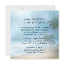 Eéreal Palm Trees & Beach Wedding Invitation