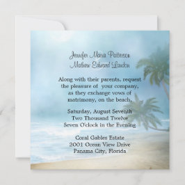 Invitación Eéreal Palm Trees & Beach Wedding Invitation