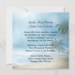 Invitación Eéreal Palm Trees & Beach Wedding Invitation