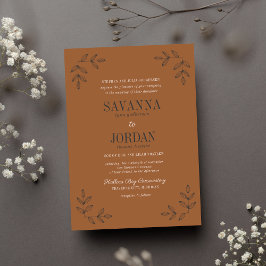 Invitación Eerie Autumn Halloween Terracotta Black Boda