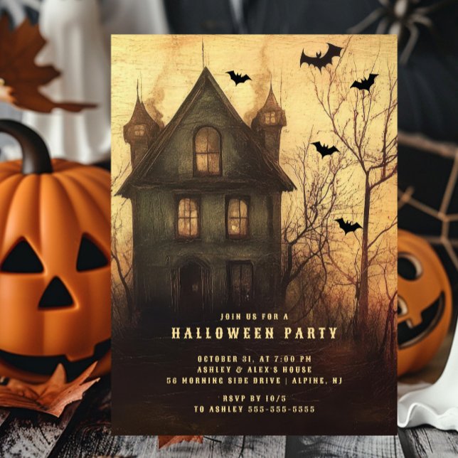 Invitación Eerie Haunted House Halloween (Subido por el creador)