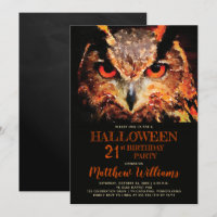 Eerie Night Owl Halloween 21 Birthday Fiesta Invi