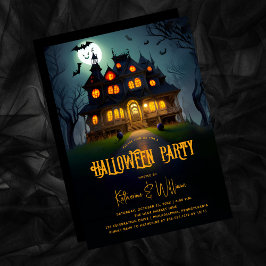 Invitación Eerie Night Spooky Haunty House Halloween Party