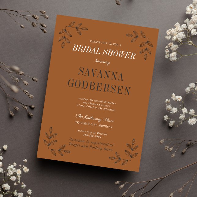 Invitación Eerie Otoño Halloween Naranja Black Bridal Shower (Subido por el creador)