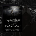Invitación Eerie Owl Bats Night Halloween 21st Birthday Fiest<br><div class="desc">Noche espeluznante iluminada por la luna con un búho sobre un árbol rodeado por abarrotados murciélagos invitación a la Fiesta de Cumpleaños 21 de Halloween.</div>