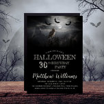 Invitación Eerie Owl Bats Night Halloween 30 Birthday Fiesta<br><div class="desc">Noche espeluznante iluminada por la luna con un búho sobre un árbol rodeado por abarrotados murciélagos invitación a la Fiesta de Cumpleaños 30 de Halloween.</div>