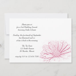 Invitación Efecto de Flor de Margarita Rosa en Brunch Post Bo