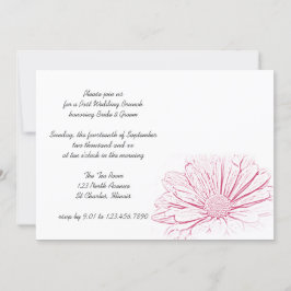 Invitación Efecto de Flor de Margarita Rosa en Brunch Post Bo
