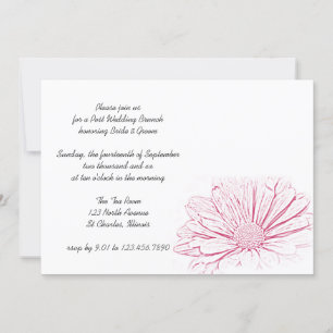 Invitación Efecto de la flor rosada en el Boda Brunch