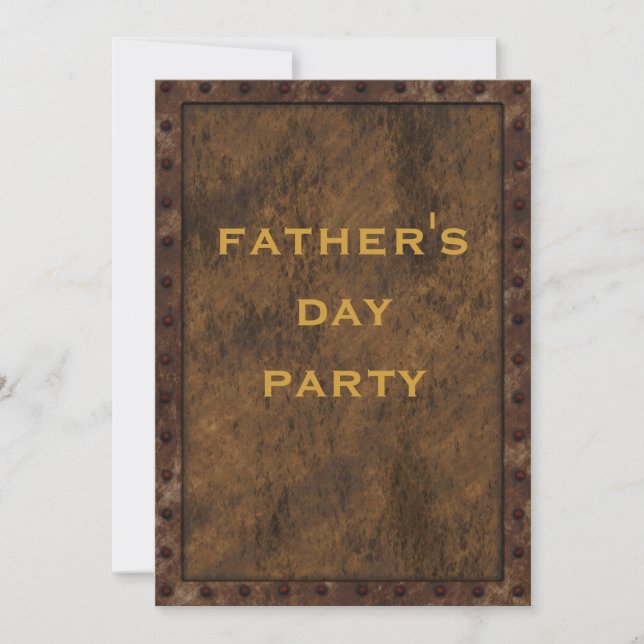Invitación Efecto de marco de hierro Día del padre doble cara (Anverso)
