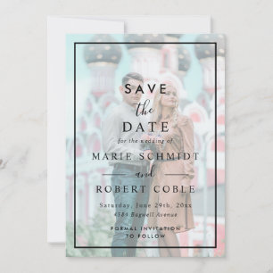 Invitación Efecto de Vellum Falso Foto Boda Guardar la Fecha