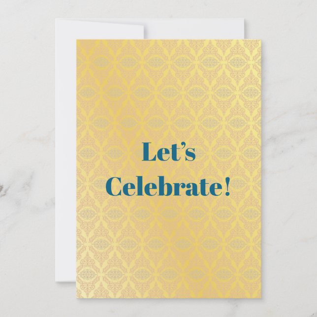 Invitación Efecto dorado elegante (Anverso)
