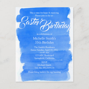 Invitación Efecto Lavado de color de agua de cumpleaños de Pa