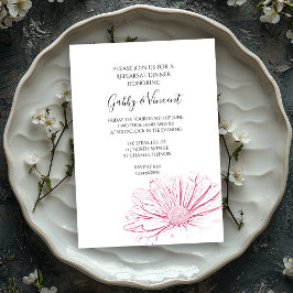 Invitación Efecto margarita rosado Boda floral Ensayo de cena