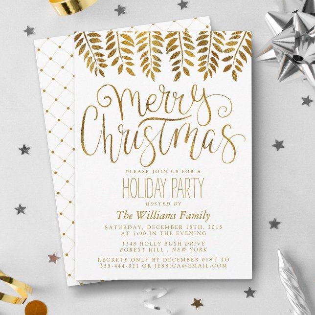 Invitación Efecto Relieve metalizado dorado Tipografía Feliz  (Subido por el creador)