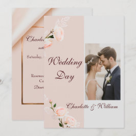 Invitación Efectos morados suaves con flores