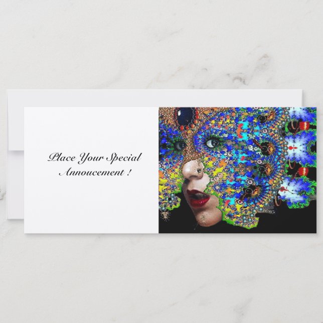 Invitación EFÍMERO baile de máscaras dulce 16 plata (Anverso)