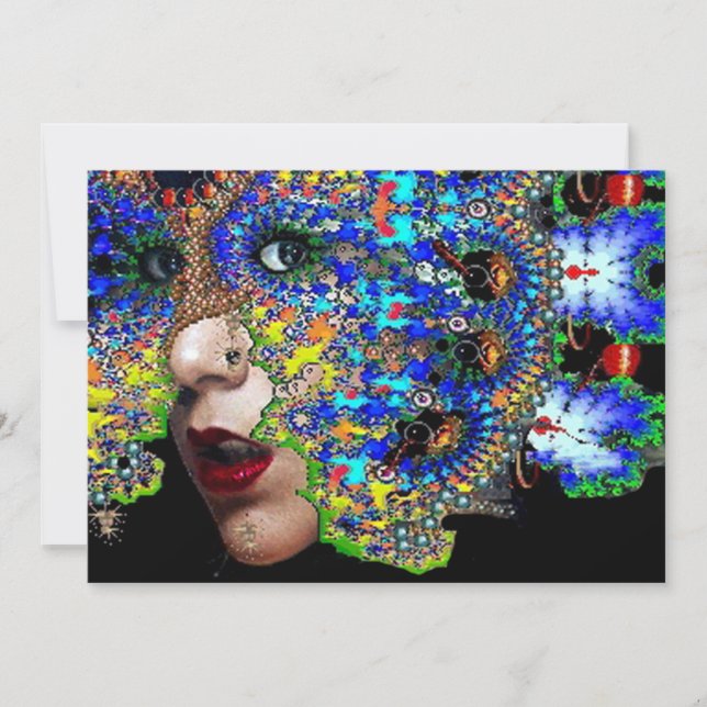 Invitación EFÍMERO, Fiesta de disfraces de Mardi Gras negro a (Anverso)