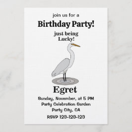 Invitación Egret Lucky Bird Birthday Party