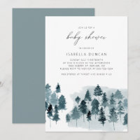 EGRET Rústico Blue Winter Pine Tree Baby Shower