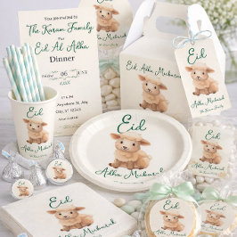 Invitación Eid  Al Adha Beige Cute Sheep Party