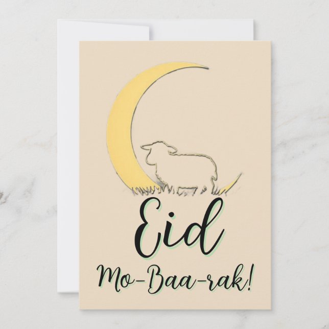 Invitación Eid Al Adha Mubarak Elegant Sheep Greeting Card  (Anverso)