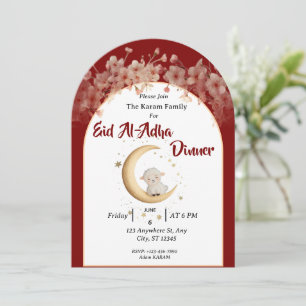 Invitación Eid Al Adha Mubarak Floral Moderno