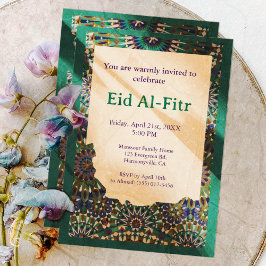 Invitación Eid Celebración ornamental Esmeralda Eid Fiesta Ei