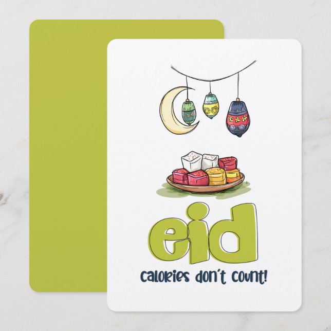 Invitación Eid Mamoul Sin Arrepentimientos | ¡Las Calorías No (Anverso / Reverso)
