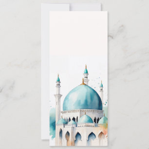 Invitación Eid Mubarak Acuarela Mezquita 0902a