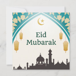 Invitación Eid Mubarak en fondo blanco