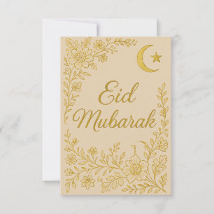 Invitación Eid Mubarak - Flores de Mezquita Blancas y Doradas