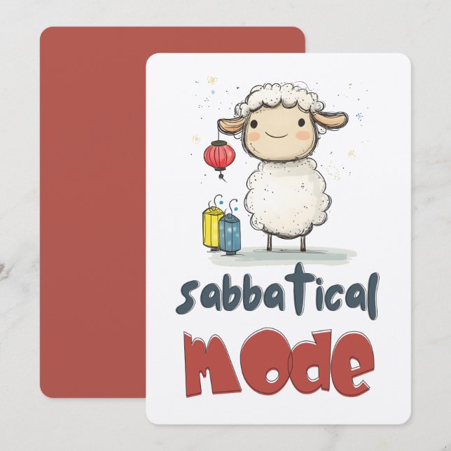 Invitación Eid Mubarak!! Ovejas de Vacaciones | Completamente (Anverso / Reverso)