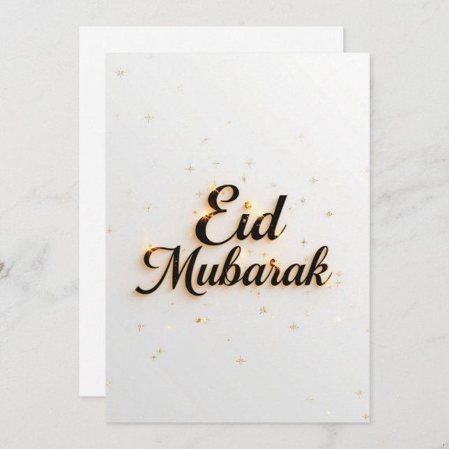 Invitación Eid mubarak Personalized Modern Card (Anverso / Reverso)
