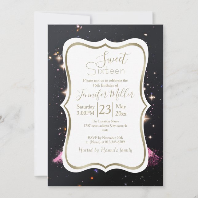 Invitación Eiffel Tower Night Moon           (Anverso)