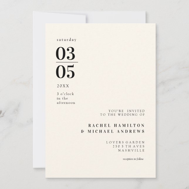 Invitación Einfache, moderne, grosse Typografie Einladung (Anverso)
