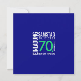Invitación Einladung 70. Geburtstag (individuell bedruckt)