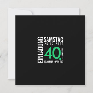 Invitación Einladung/Einladungskarte 40. Geburtstag 