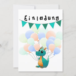 Invitación Einladung Kindergeburtstag Drache