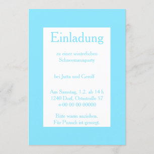 Invitación Einladung Winterparty Eis und Schnee