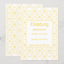 Einladung zu einer Feier, goldene Sterne