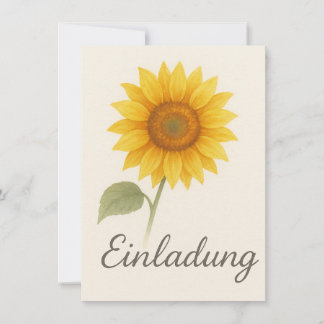 Invitación Einladungskarte mit strahlender Sonnenblume