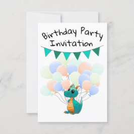 Invitación Einladungskarten Drache Kindergeburtstag