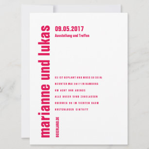 Invitación Einladungskarten puristisch