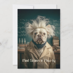 Invitación Einstein Pup en Lab Coat