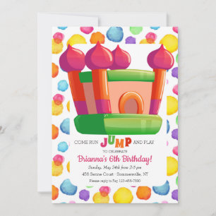 Invitación Ejecutar Jump Play Birday Party